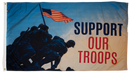 Support Our Troops Flag With Soldiers Planting American Flag 3x5 Flag