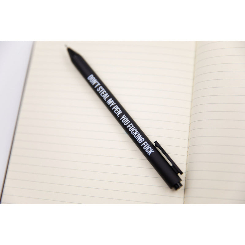 Sweary Fuck Pens Cussing Pen Gift Set - 5 Black Gel Pens Rife with Profanity