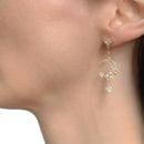 Sweet Dreams Moon Earrings | Gold Celestial Dangle Earrings with Pink & Blue Gems