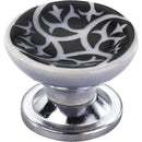 Mascot Hardware Swirl Design 1-1/2 in. Black Cupped Ceramic Cabinet Knob