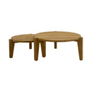 Carlsbad Natural Teak Wood Circular Coffee Table - 25-33"