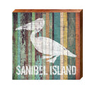 Sanibel Island Pelican Orange Boards | Real Wood Art Print