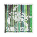 Sanibel Island Sea Turtle Green Boards | Real Wood Art Print