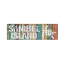 Sanibel Island Sea Turtle Orange Boards | Real Wood Art Print