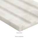 Arabescato Venato 4"x12" Slate Honed Marble Wall Tile - MSI Collection thickness view