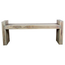 Haussmann Teak Block Bench 48x12x19 in Height KD Grey Oil