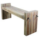 Haussmann Teak Block Bench 48x12x19 in Height KD Grey Oil