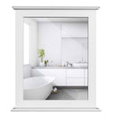White Rectangle Bedroom Bathroom Vanity Wall Mirror with Bottom Shelf