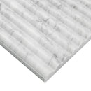 Carrara White Milano Ribbo 12"x24" Honed Fluted Marble Wall Tile - MSI Collection edge view