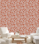 Red Wallpaper with Red Leaves