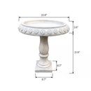 Lightweight Weathered Concrete Fiberglass Stone Birdbath - 22-inch Diameter