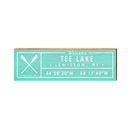 Tee Lake | Lewiston, Michigan Oars Welcome Sign Teal | Wall Art Print on Real Wood