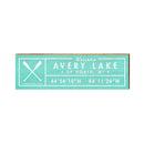 East Twin Lake | Lewiston, Michigan Oars Welcome Sign Teal | Wall Art Print on Real Wood