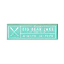 Tee Lake | Lewiston, Michigan Oars Welcome Sign Teal | Wall Art Print on Real Wood