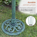 Outdoor Garden Bird Bath Bowl with Stand in Green Bronze Finish