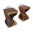 Haussmann Wood Twist End Table 15x15x23 in Height Cherry Oil