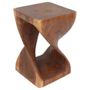 Haussmann Wood Twist End Table 15x15x23 in Height Cherry Oil