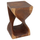Haussmann Wood Twist End Table 15x15x23 in Height Cherry Oil
