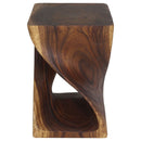 Haussmann Wood Twist End Table 15x15x23 in Height Walnut Oil