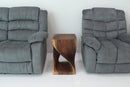 Haussmann Wood Twist End Table 15x15x23 in Height Walnut Oil