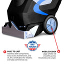 3-in-1 Commercial Carpet Extractor Cleaner, 18” Width, 9 Gallon Dual Tanks, Dual 1000W Motors for Hotels, Offices & Upholstery