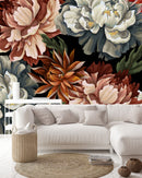 Elegant Modern Multicolored Peonies Wallpaper