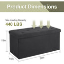 30-in Black Linen Upholstered Bedroom Living Room Entryway Storage Bench Ottoman
