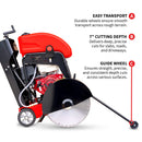 20 Inch Walk Behind Concrete Saw with 13 HP Honda Water Tank GX390 Engine for Asphalt Concrete Cutting