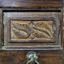 Antique Teak Wood Carved Door 83" Tall Armoire