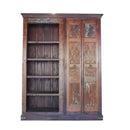 Farmhouse Style Solid Wood 4 Shelves Antique Door Bookcase Armoire