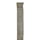 Floral Carved Vintage Door Distressed White Narrow Armoire