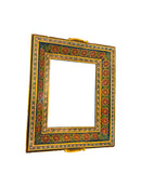 Vintage Hand Painted Lattice Metal Tray With Mirror