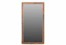 Mid 1900s Carved Doorframe Repurposed Natural Tone 70" Tall Mirror