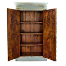 Distressed Painted Blue Hand Carved Solid Wood Bedroom Armoire