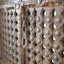 Pair Of Vintage Teak Wood Lattice Jali Door