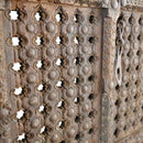 Pair Of Vintage Teak Wood Lattice Jali Door