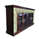 Farmhouse Style Carved Frame Sideboard 4 Glass Doors