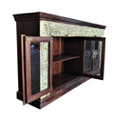 Farmhouse Style Carved Frame Sideboard 4 Glass Doors