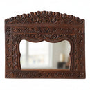 Elegant Handcarved Solid Wood 36" Wide Victorian Style Vanity Mirror