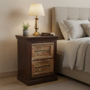 Distressed Antique Door Repurposed Rustic Solid Wood Nightstand