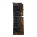 Farmhouse Style 90" Tall Solid Wood Armoire With Mosaic Carvings
