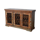 Farmhouse Style 3-Door With Grills Reclaimed Wood Sideboard