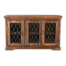 Farmhouse Style 3-Door With Grills Reclaimed Wood Sideboard