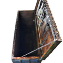 Antique Wooden Chest With Metal Console