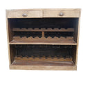 Ranch Style Rustic Wood And Metal 60 in.  Wide Serving Bar Cabinet