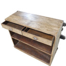 Ranch Style Rustic Wood And Metal 60 in.  Wide Serving Bar Cabinet
