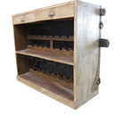 Ranch Style Rustic Wood And Metal 60 in.  Wide Serving Bar Cabinet