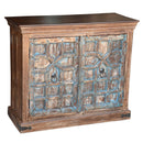 Farmhouse Vintage Teak Solid Wood 2-Door Storage Cabinet