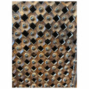 Distressed Lattice 2-Door Mango Solid Wood Cabinet With Nail Heads