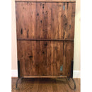 Farmhouse Carved Wood Panel On Metal Stand